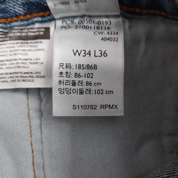 Levi's 501 Man's Blue Regular Through the Thigh Straight Legs Fly Buttons Denim - Picture 10 of 12